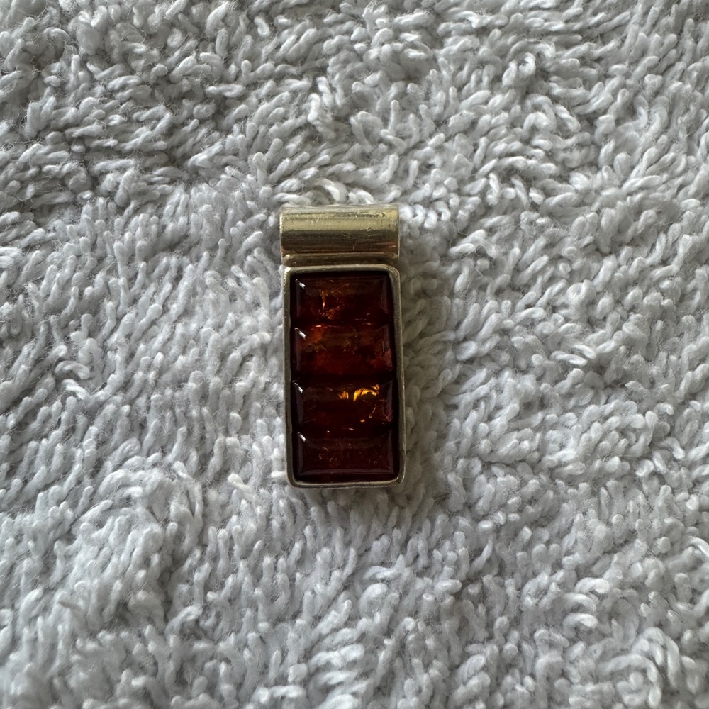 Silver and Amber Pendant